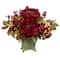 17" Peony & Hydrangea Arrangement in Ceramic Pot